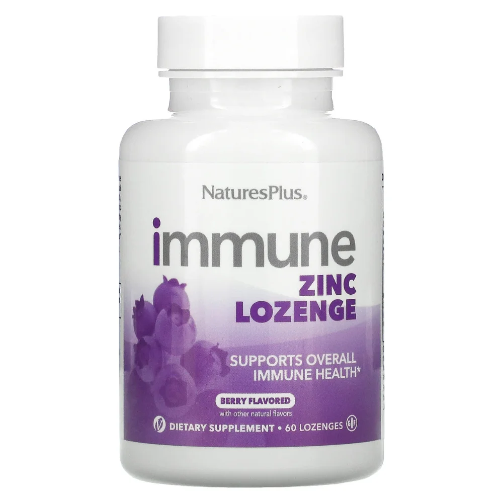 Natures Plus Zinc Lozenge Συμπλήρωμα για την Ενίσχυση του Ανοσοποιητικού με Ψευδάργυρο 60 Παστίλιες