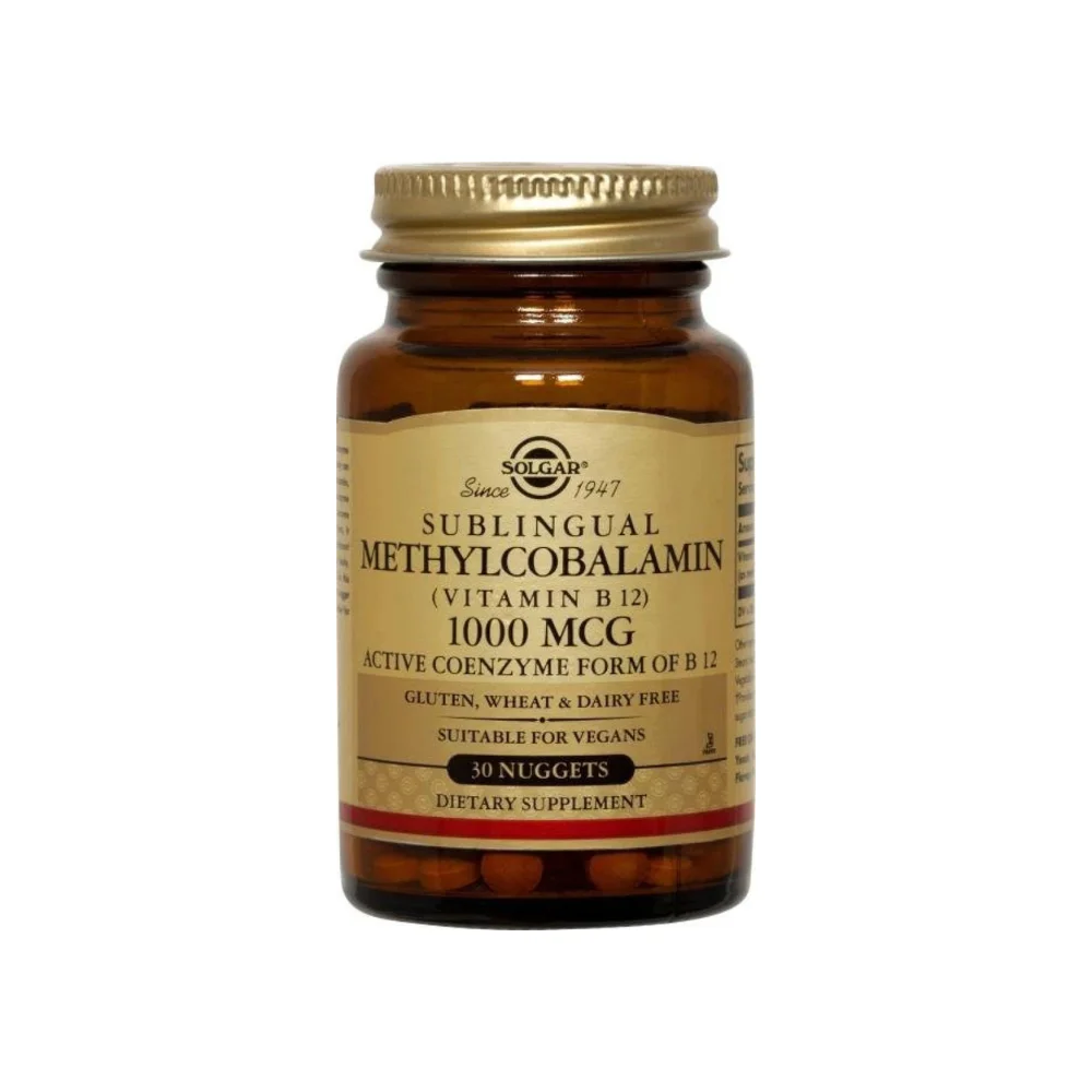 Solgar Sublingual Methylcobalamin 1000mcg Συμπλήρωμα Διατροφής με Βιταμίνη B12 30 Μασώμενες Ταμπλέτες
