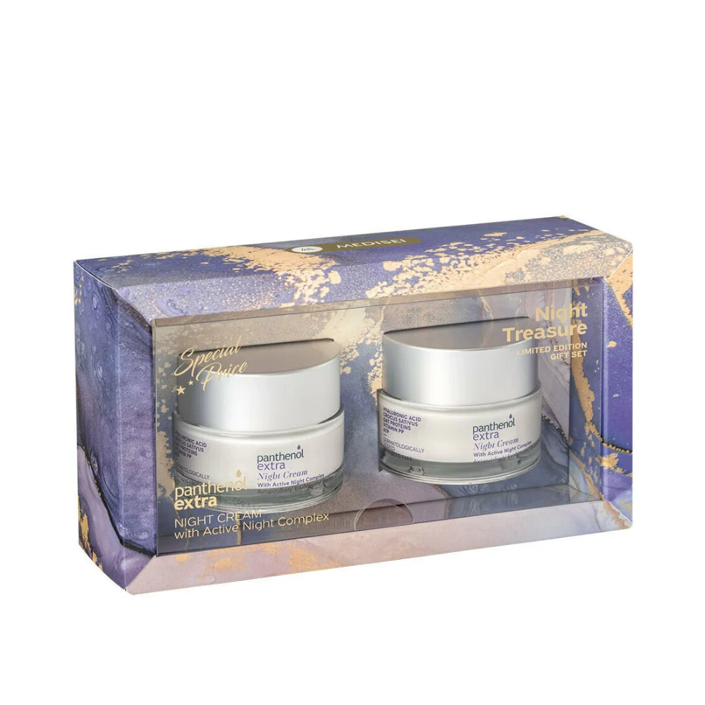 Panthenol Extra Set Night Cream Αντιγηραντική Ενυδατική Κρέμα Προσώπου Νύχτας 2x50ml