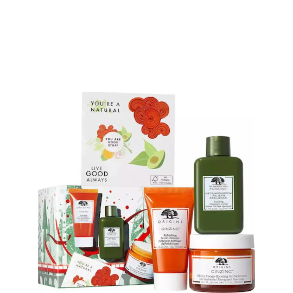 ORIGINS GLOW & BELIEVE KIT OIL FREE GEL CREME 50ML+SCRUB 30ML+LOTION 30ML