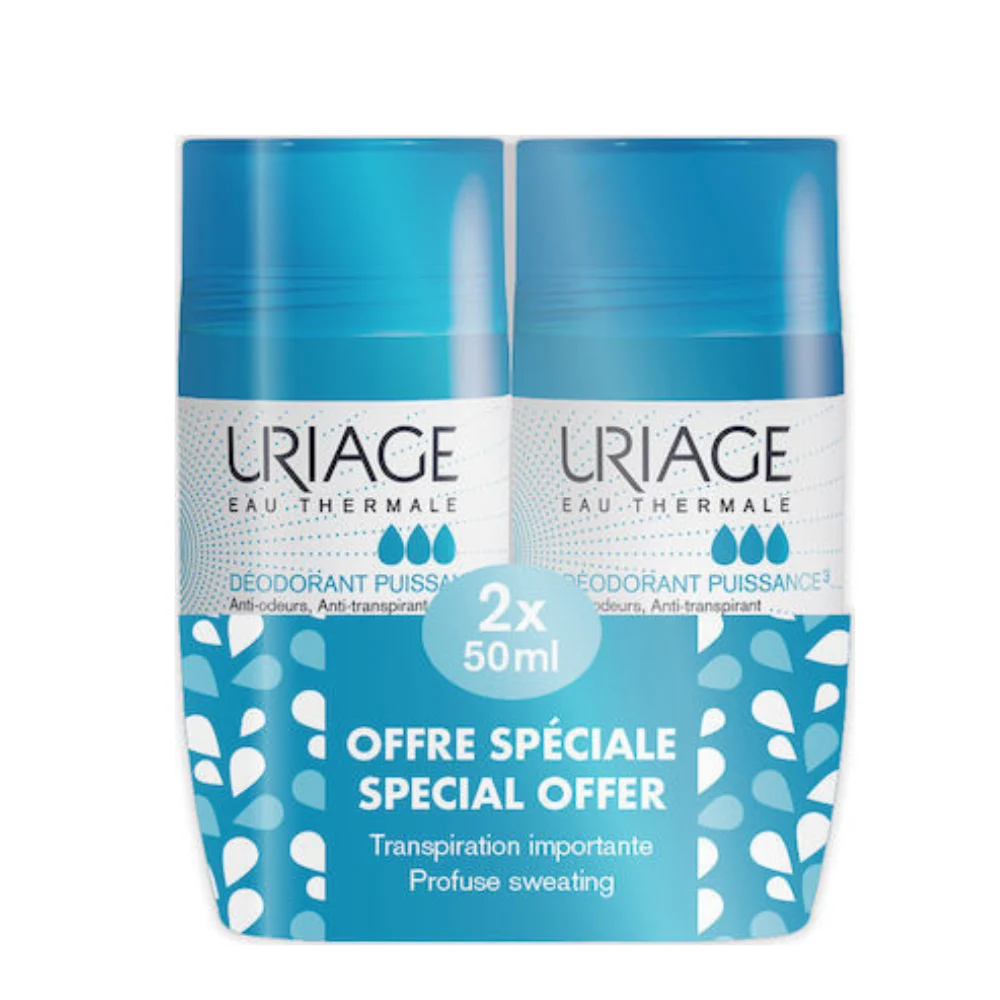URUIAGE DEODORANT PUISSANCE 24h (2 x 50ml) - Αντιιδρωτικό Αποσμητικό σε μορφή roll-on