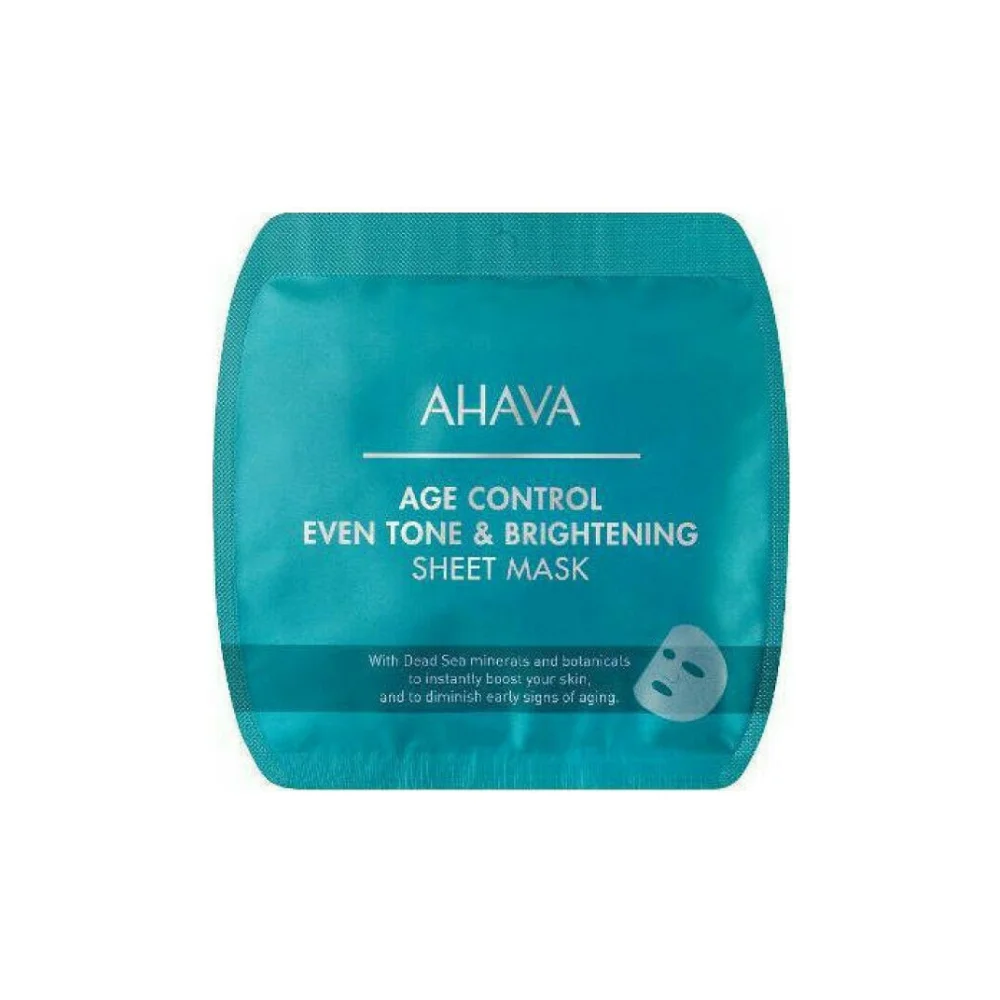 Ahava Age Control Even Tone & Brightening Sheet Mask, Μάσκα Προσώπου Για Λάμψη, 17g
