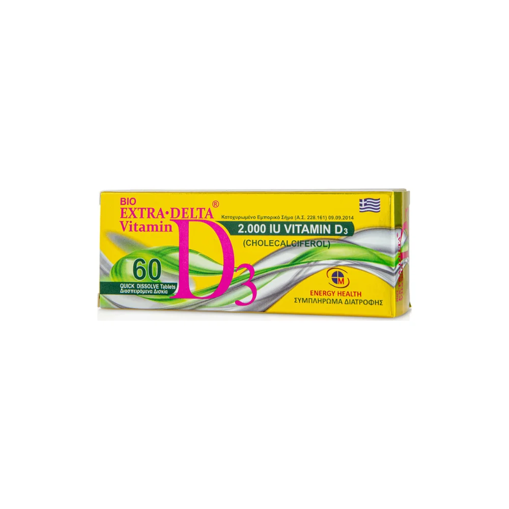 Medichrom Bio Extra Delta Συμπλήρωμα Διατροφής Με Βιταμίνη D3 2000IU 60 Διασπειρόμενα Δισκία