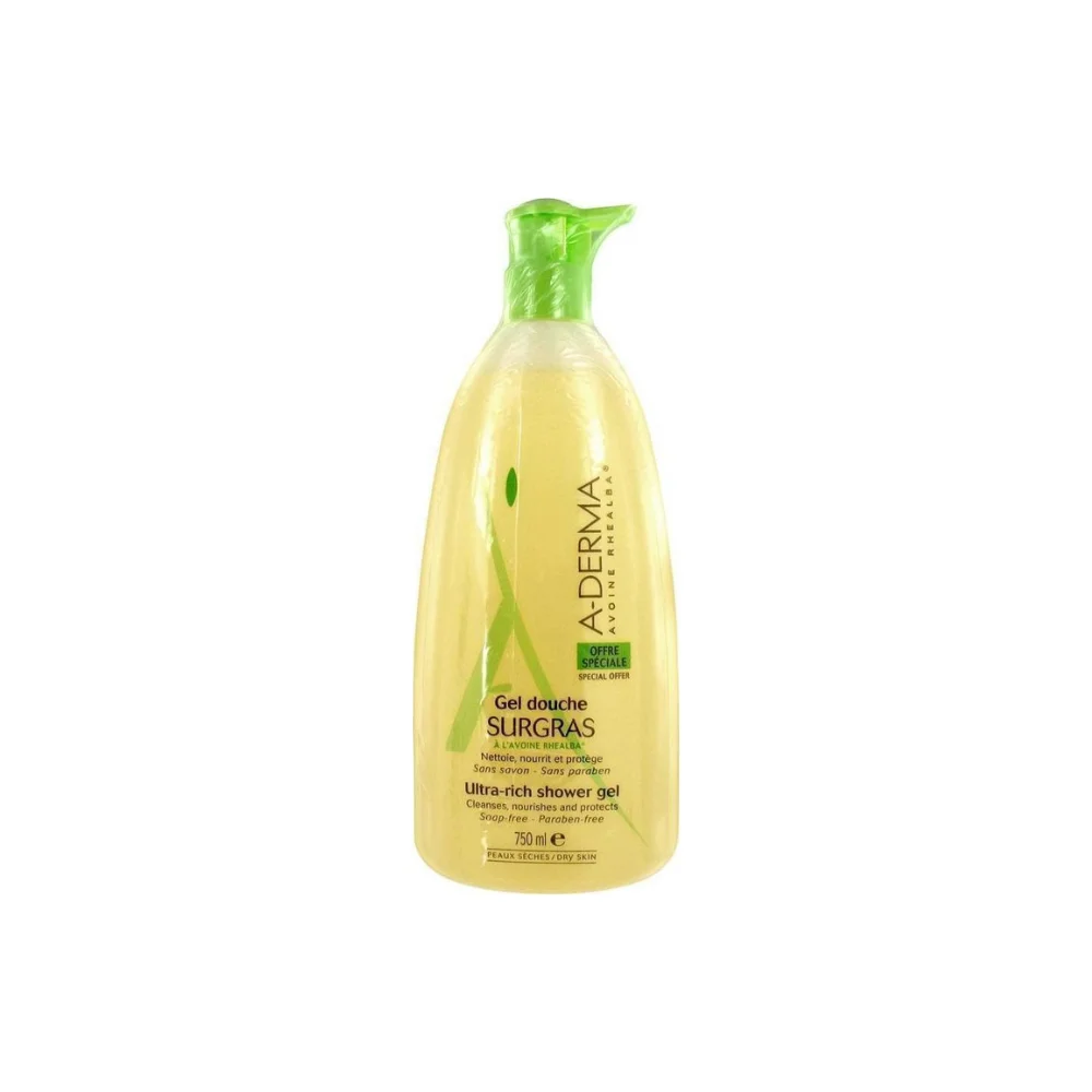 A-Derma Gel Douche Surgras Αφρόλουτρο Για Ξηρές Επιδερμίδες 750ml