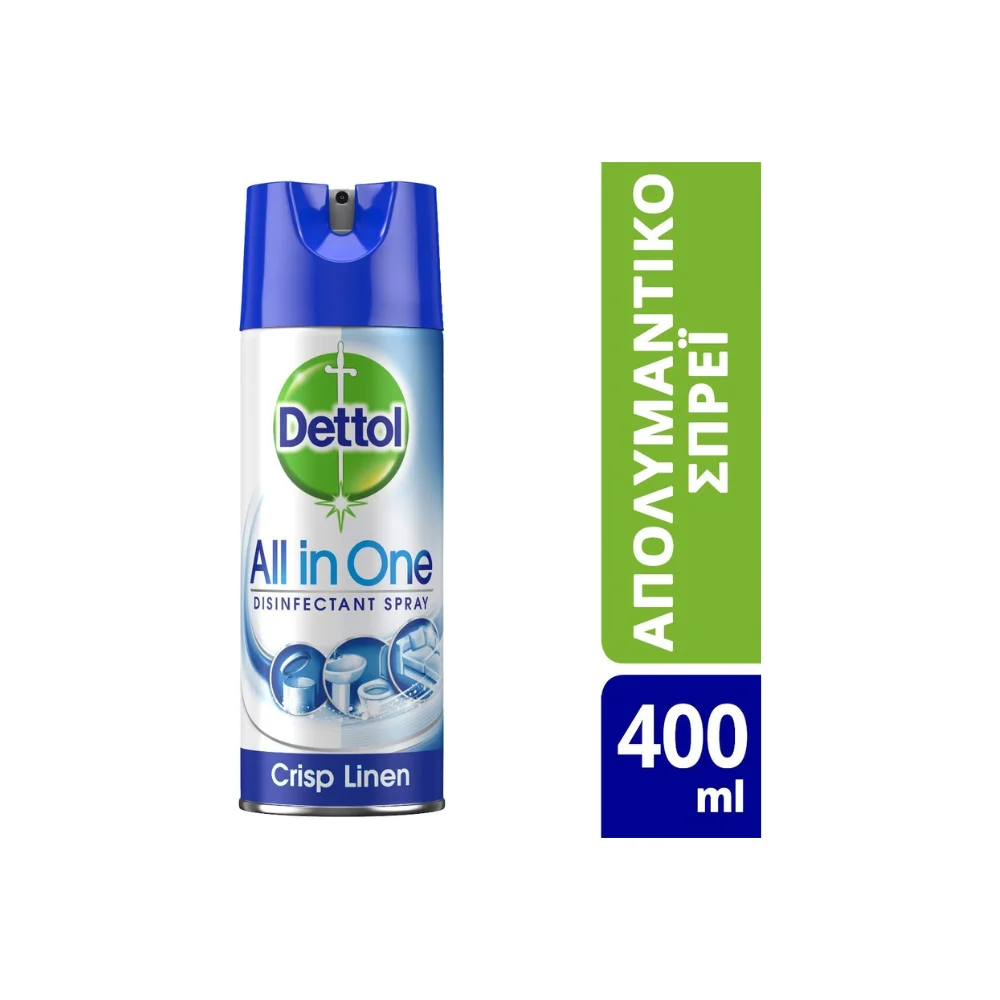 Dettol All In One Καθαριστικό Spray Γενικής Χρήσης με Απολυμαντική Δράση Crisp Linen 400ml