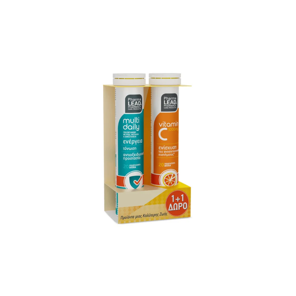 Pharmalead Multi Daily 20 Αναβράζοντα Δισκία & Vitamin C 1000mg Πορτοκάλι 20 Αναβράζοντα Δισκία