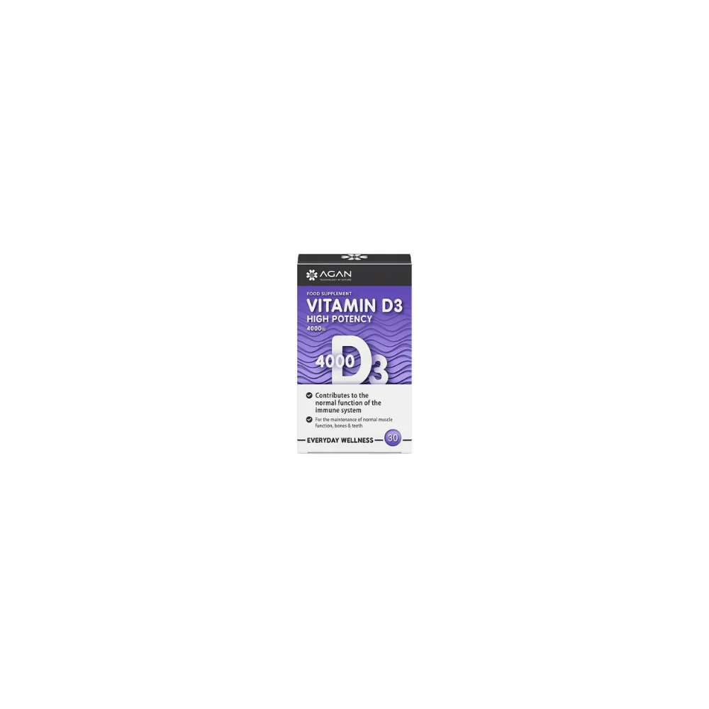 Agan Vitamin D3 4000IU, Βιταμίνη D3, Χοληκαλσιφερόλη - 30tabs