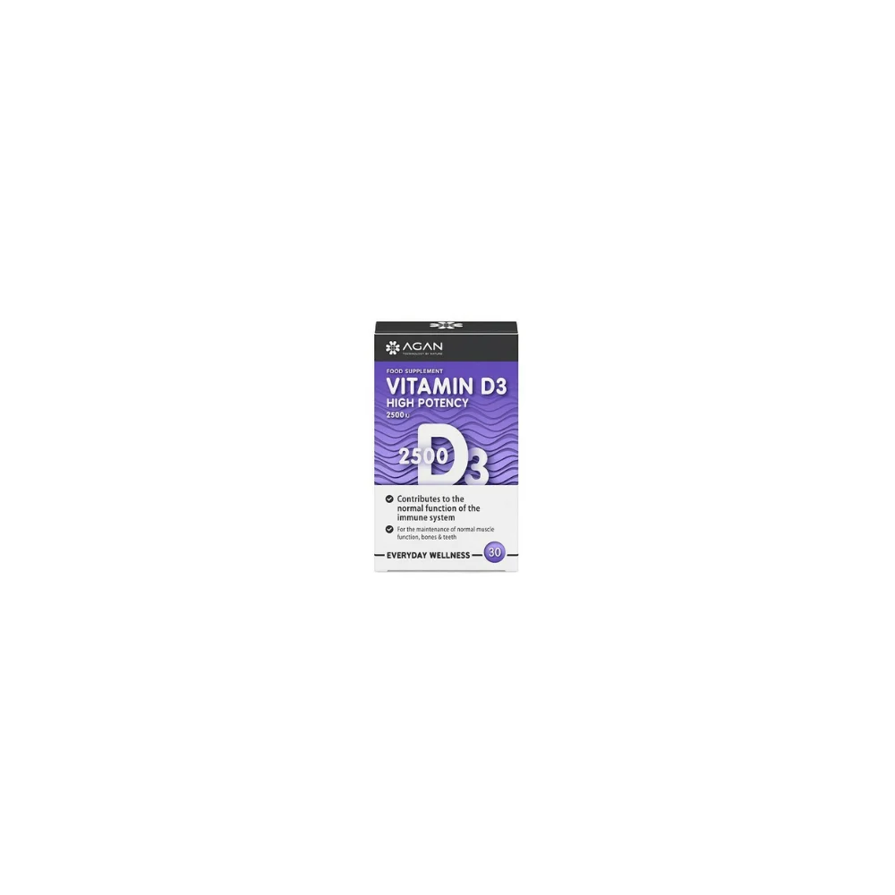 AGAN Vitamin D3 2500IU, Βιταμίνη D3, Χοληκαλσιφερόλη - 30tabs