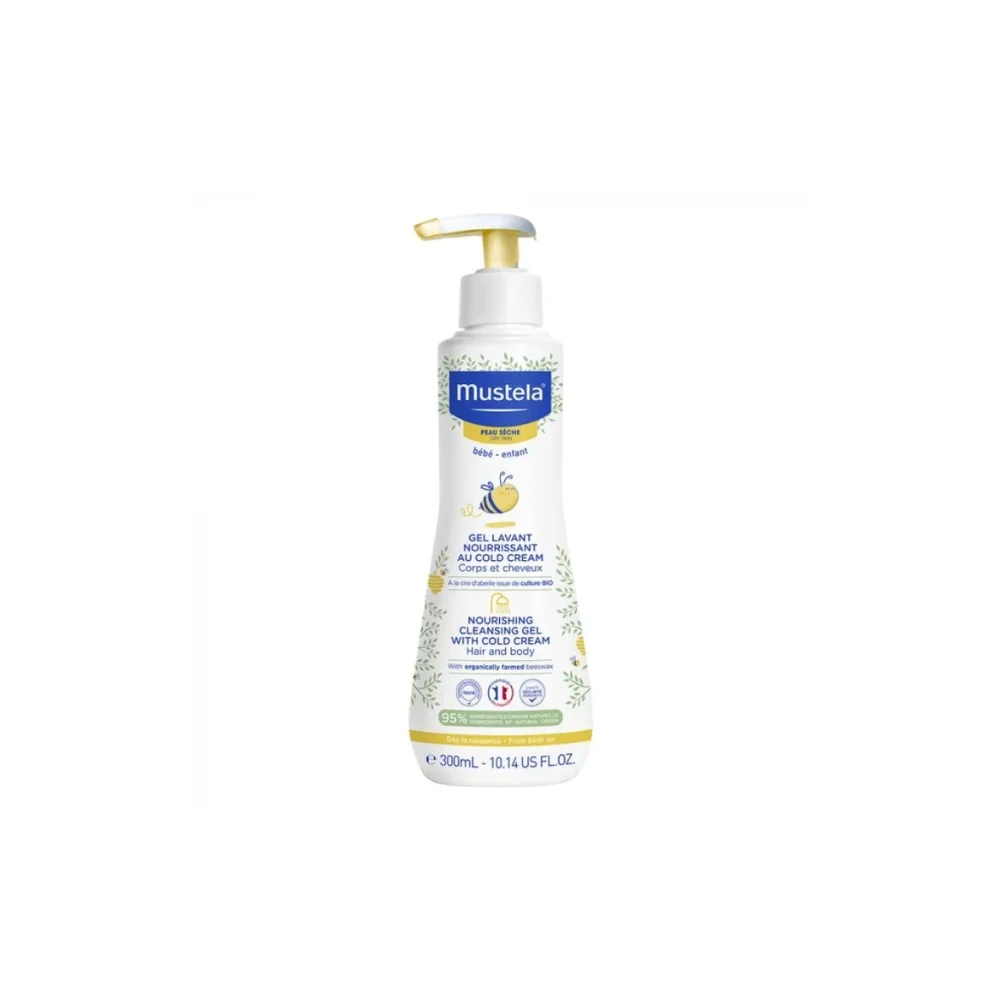 Mustela Cleansing Gel Τζελ Καθαρισμού για Μαλλιά & Σώμα Ξηρό Δέρμα με Βιολογικό Κερί Μέλισσας, 300ml