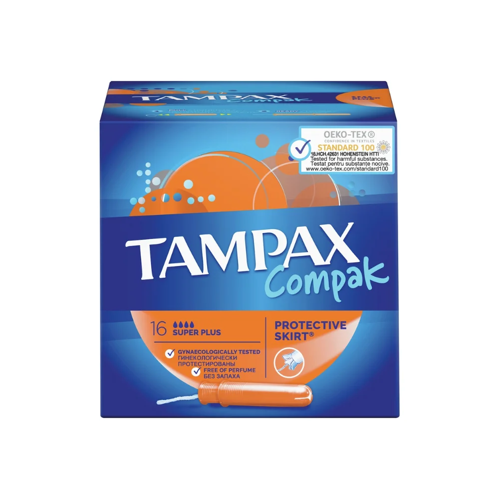 Tampax Ταμπόν Compak Super Plus με Απλικατέρ για Αυξημένη Ροή 16τμχ