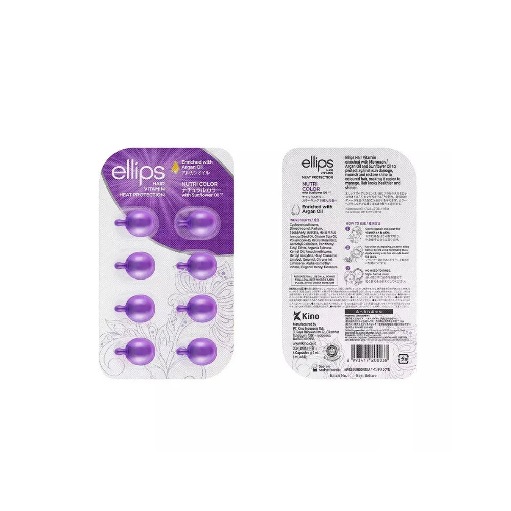 Ellips Purple Nutri Colour Αμπούλες Μαλλιών Ενίσχυσης Χρώματος 8x1ml