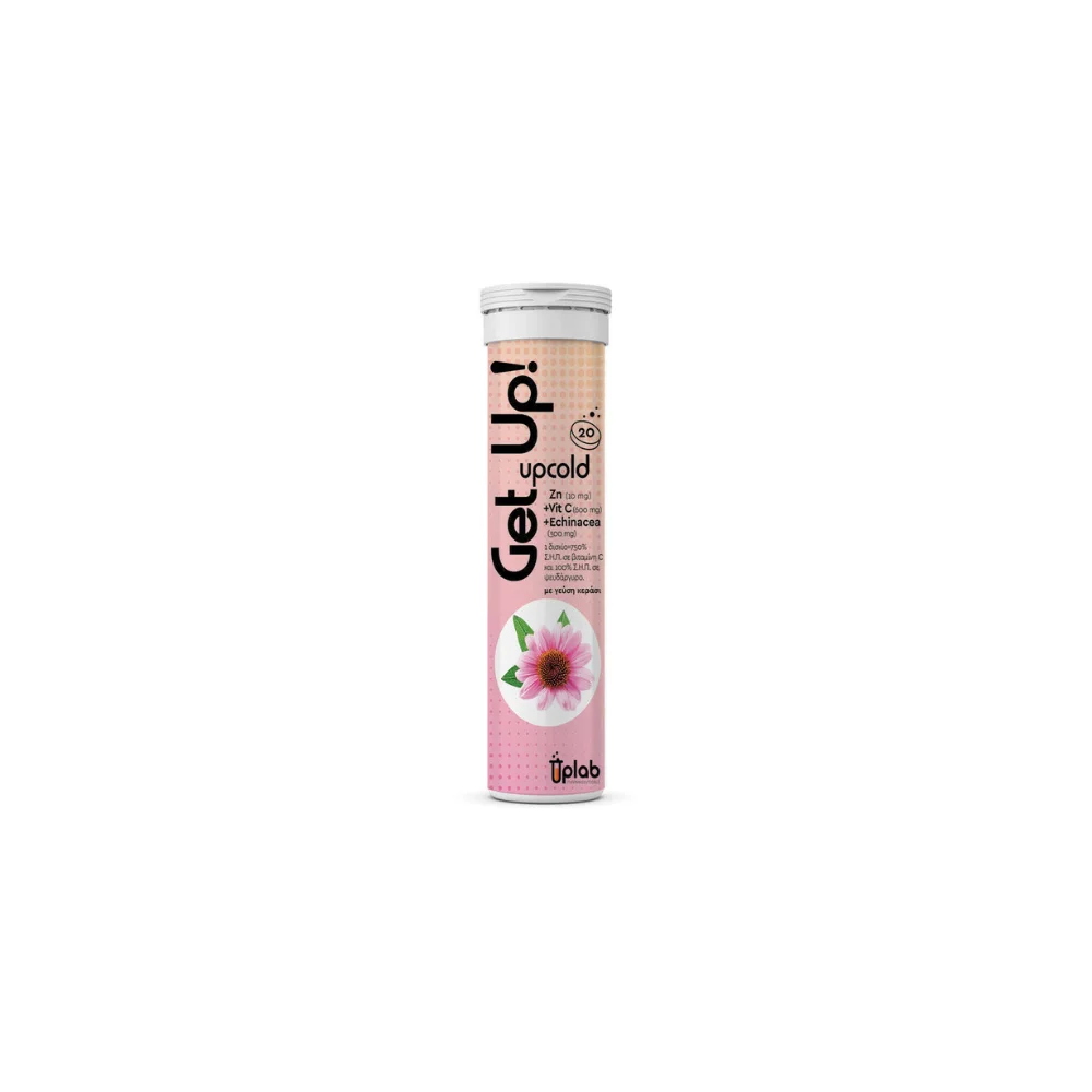 Uplab Pharmaceuticals Upcold Echinacea + Zinc + C Συμπλήρωμα για την Ενίσχυση του Ανοσοποιητικού 20 αναβράζοντα δισκία Κεράσι