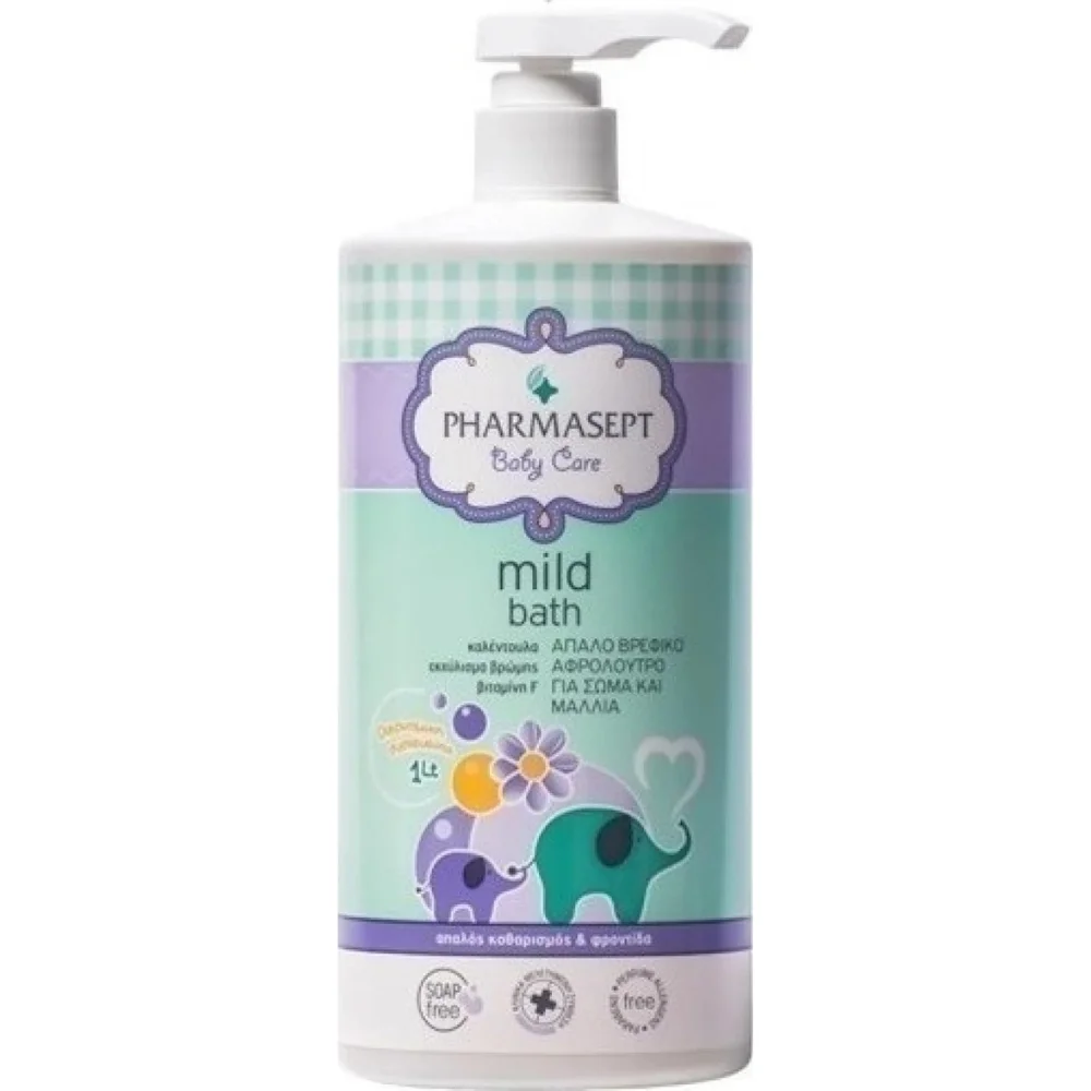 Pharmasept Baby Care Mild Bath Βρεφικό Αφρόλουτρο Σώμα Και Μαλλιά 1000ml