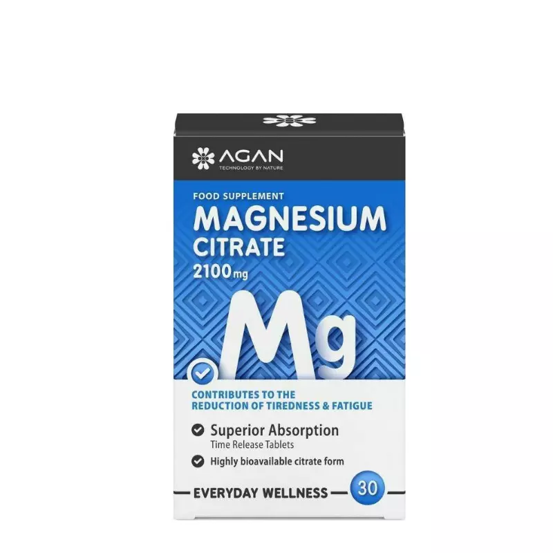Agan Magnesium Citrate Κιτρικό Μαγνήσιο 2100mg 30 Ταμπλέτες