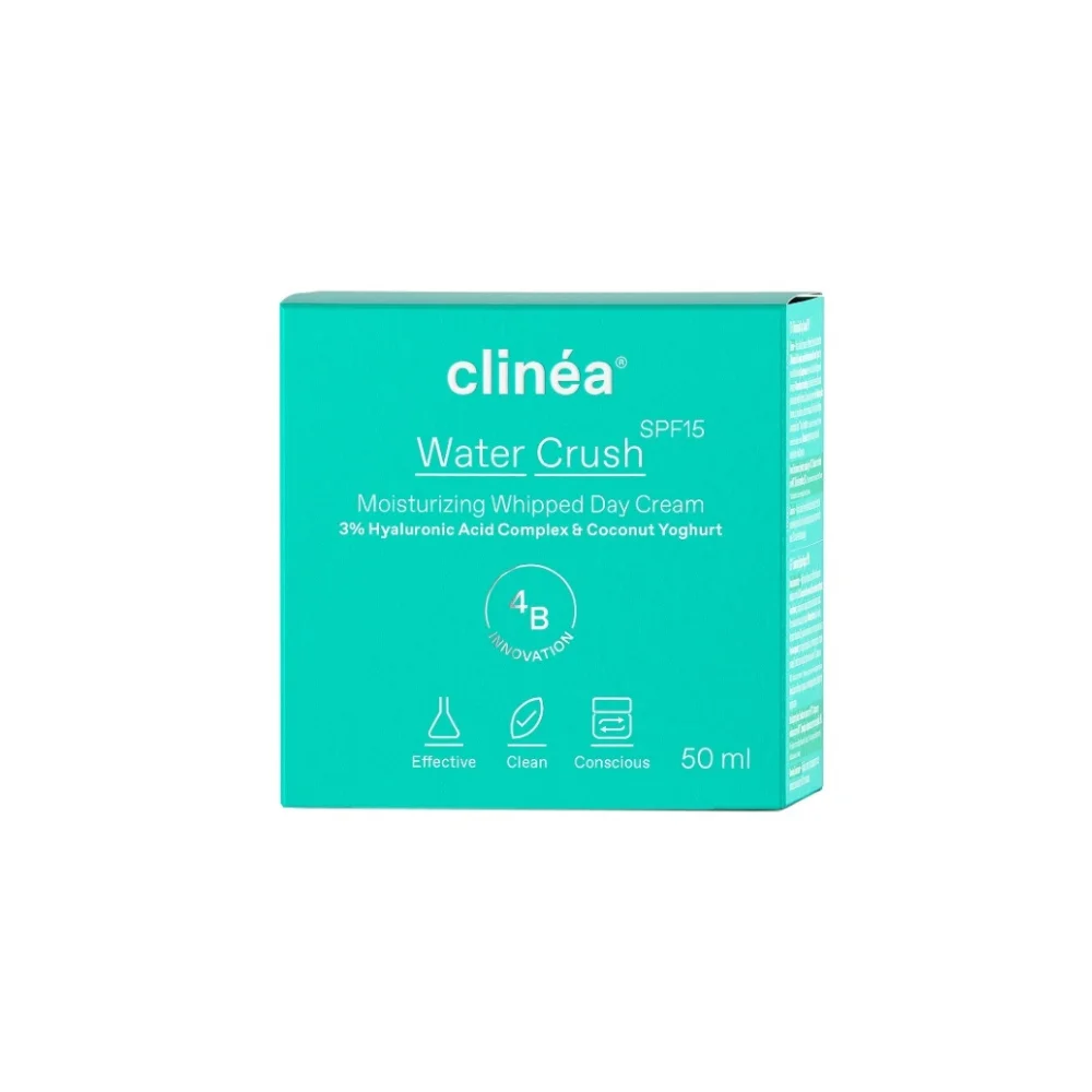 Clinea Water Crush 48ωρη Κρέμα Προσώπου Ημέρας με SPF15 για Ενυδάτωση με Υαλουρονικό Οξύ 50ml