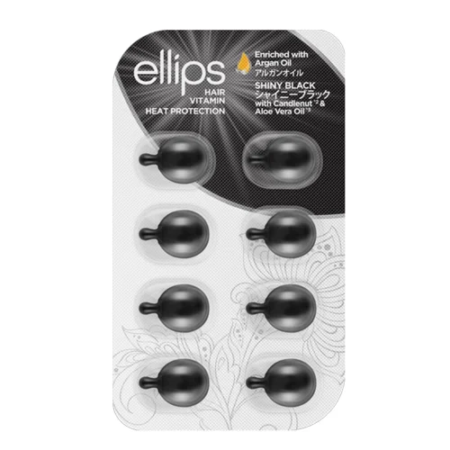 Ellips Shiny Black &Alpha;&mu;&pi;&omicron;ύ&lambda;&epsilon;&sigmaf; &Mu;&alpha;&lambda;&lambda;&iota;ώ&nu; Hair Vitamin 8x1ml