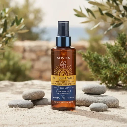 Apivita Bee Sun Safe Hydra Protection Hair Oil &Alpha;&nu;&tau;&eta;&lambda;&iota;&alpha;&kappa;ό &Mu;&alpha;&lambda;&lambda;&iota;ώ&nu; Spray 100ml
