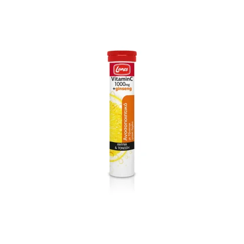 Lanes Vitamin C 1000mg + Ginseng &Sigma;&upsilon;&mu;&pi;&lambda;ή&rho;&omega;&mu;&alpha; &Delta;&iota;&alpha;&tau;&rho;&omicron;&phi;ή&sigmaf; 20 &Alpha;&nu;&alpha;&beta;&rho;ά&zeta;&omicron;&nu;&tau;&alpha; &Delta;&iota;&sigma;&kappa;ί&alpha;
