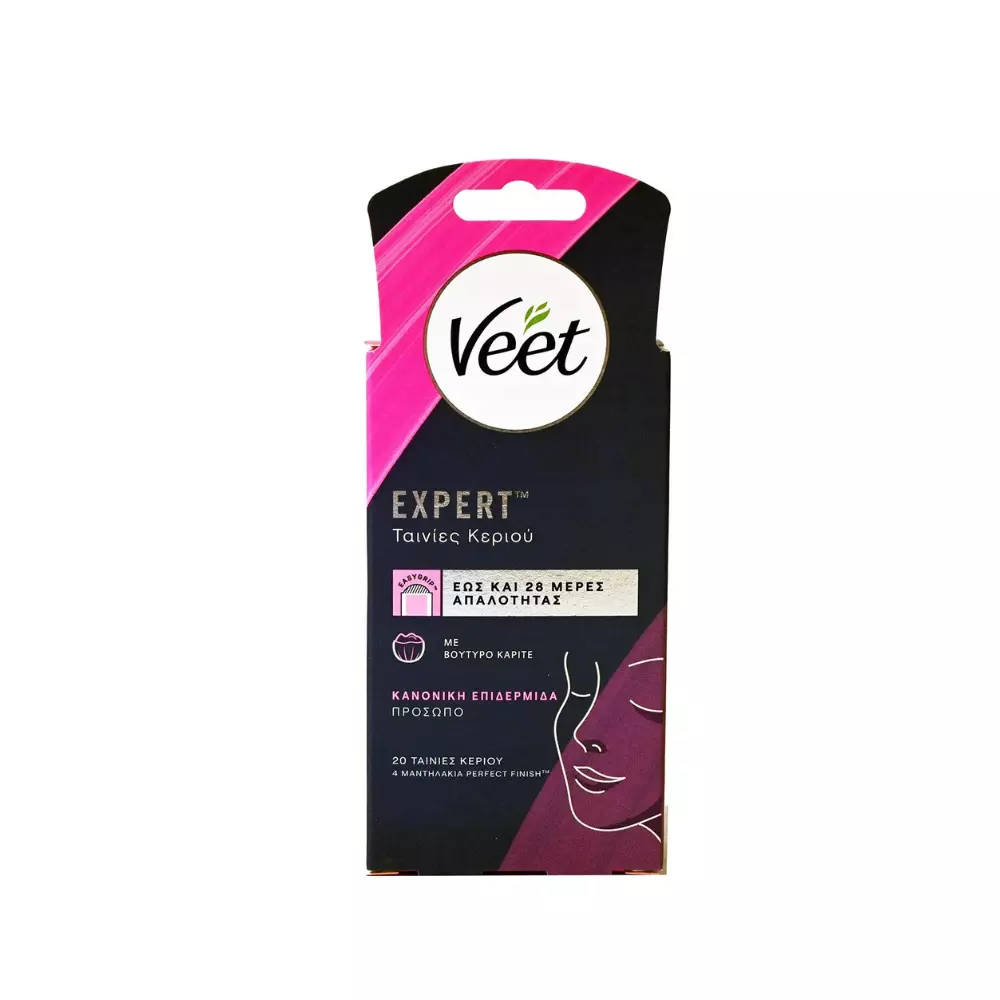 Veet Easy Gelwax Normal Skin Ταινίες Αποτρίχωσης για το Πρόσωπο 20τμχ
