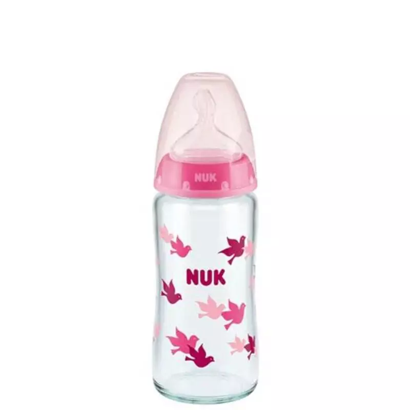 Nuk Γυάλινο Μπιμπερό First Choice Plusl Κατά των Κολικών 240ml για 0-6 μηνών
