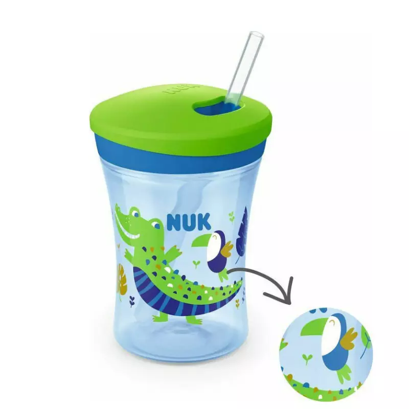 Nuk Παιδικό Ποτηράκι Action από Πλαστικό Πράσινο για 12m+, 230ml