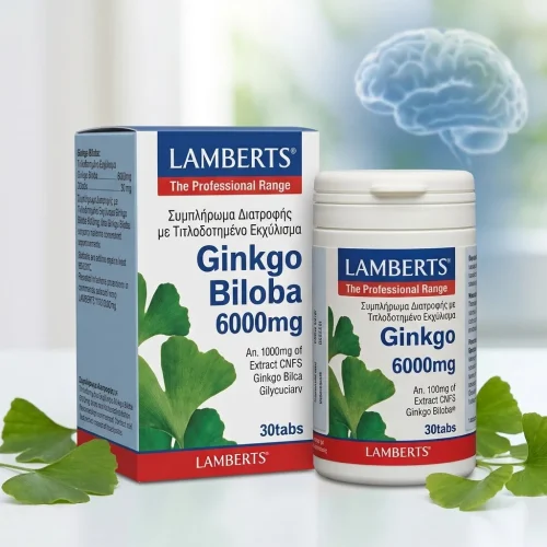 Lamberts &Sigma;&upsilon;&mu;&pi;&lambda;ή&rho;&omega;&mu;&alpha; &Delta;&iota;&alpha;&tau;&rho;&omicron;&phi;ή&sigmaf; &mu;&epsilon; &Tau;&iota;&tau;&lambda;&omicron;&delta;&omicron;&tau;&eta;&mu;έ&nu;&omicron; &Epsilon;&kappa;&chi;ύ&lambda;&iota;&sigma;&mu;&alpha; Ginkgo Biloba 6000mg 30tabs