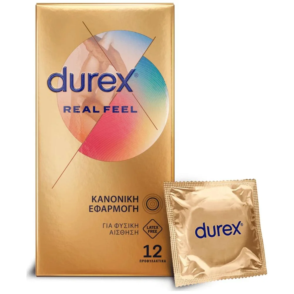 Durex Real Feel Προφυλακτικά από Προηγμένο Υλικό για πιο Φυσική Αίσθηση Κατά την Επαφή, 12τεμ
