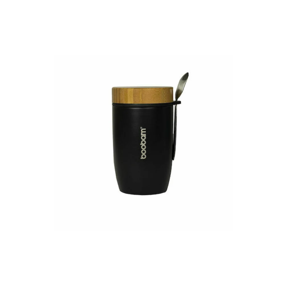 Boobam Δοχείο Φαγητού Θερμός Inox Μαύρο 500ml