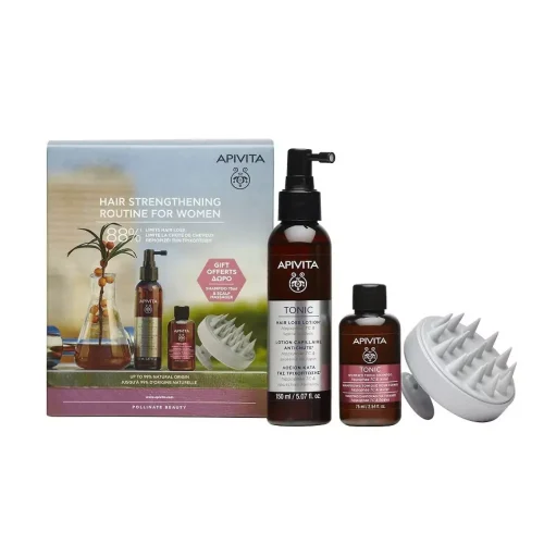 Apivita Promo Tonic Hair Loss Lotion &Kappa;&alpha;&tau;ά &tau;&eta;&sigmaf; &Tau;&rho;&iota;&chi;ό&pi;&tau;&omega;&sigma;&eta;&sigmaf; 150ml & Women's Tonic Shampoo 75ml & &Delta;ώ&rho;&omicron; Scalp Massager 1 &tau;&epsilon;&mu;ά&chi;&iota;&omicron;
