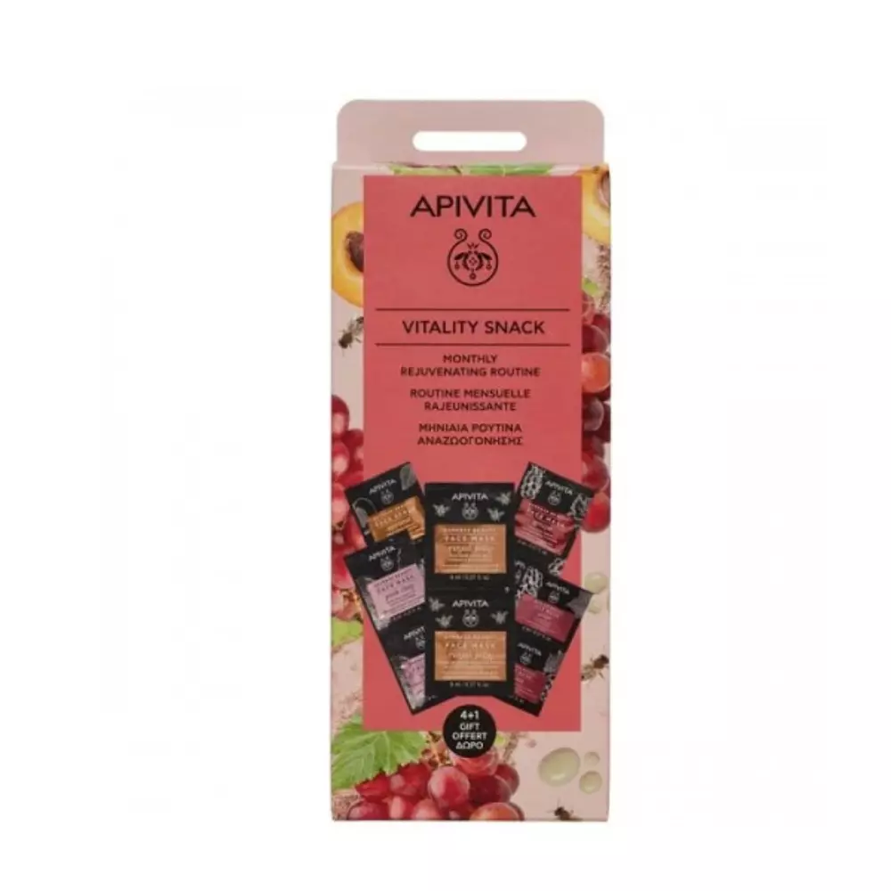 Apivita Πακέτο Προσφοράς Vitality Snack Monthly Rejuvenating Routine 5 Τεμάχια