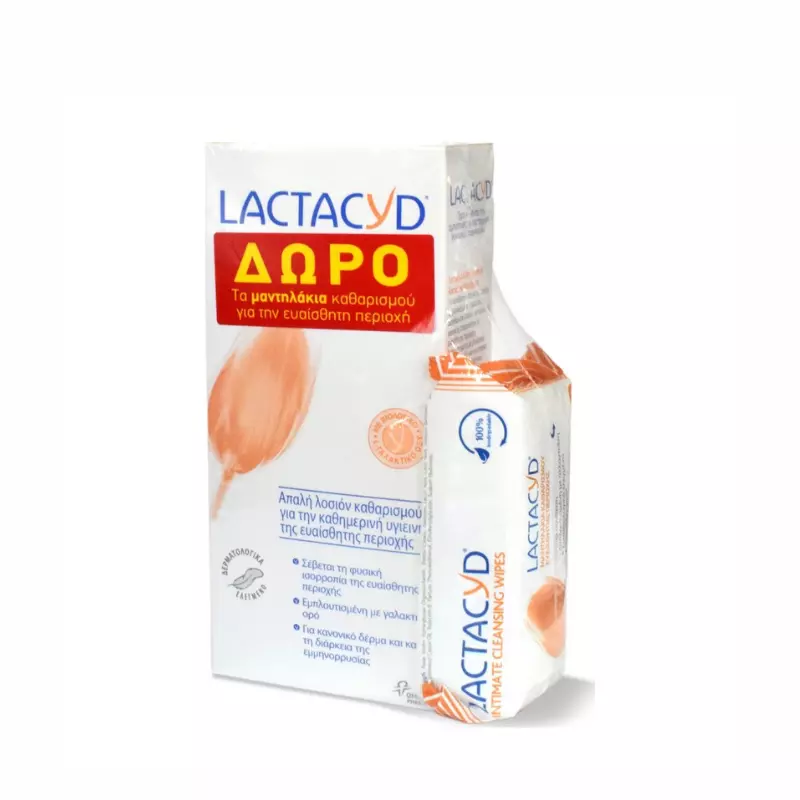 Lactacyd Intimate Lotion & Intimate Wipes Σετ Περιποίησης για την Ευαίσθητη Περιοχή 250ml