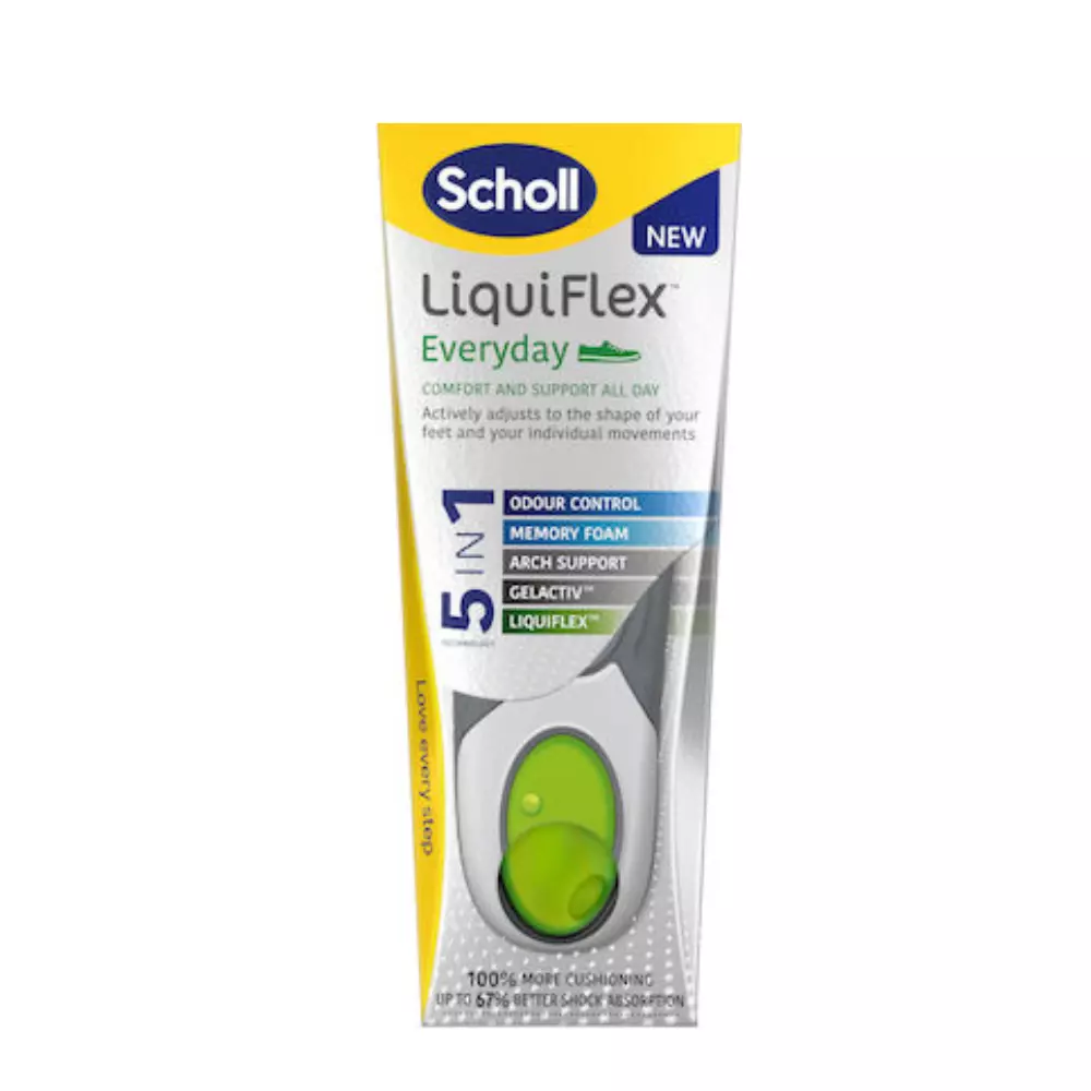 Scholl Liquiflex Everyday Ανατομικοί Πάτοι Παπουτσιών 5 σε 1 Τεχνολογία No Large (42-47)