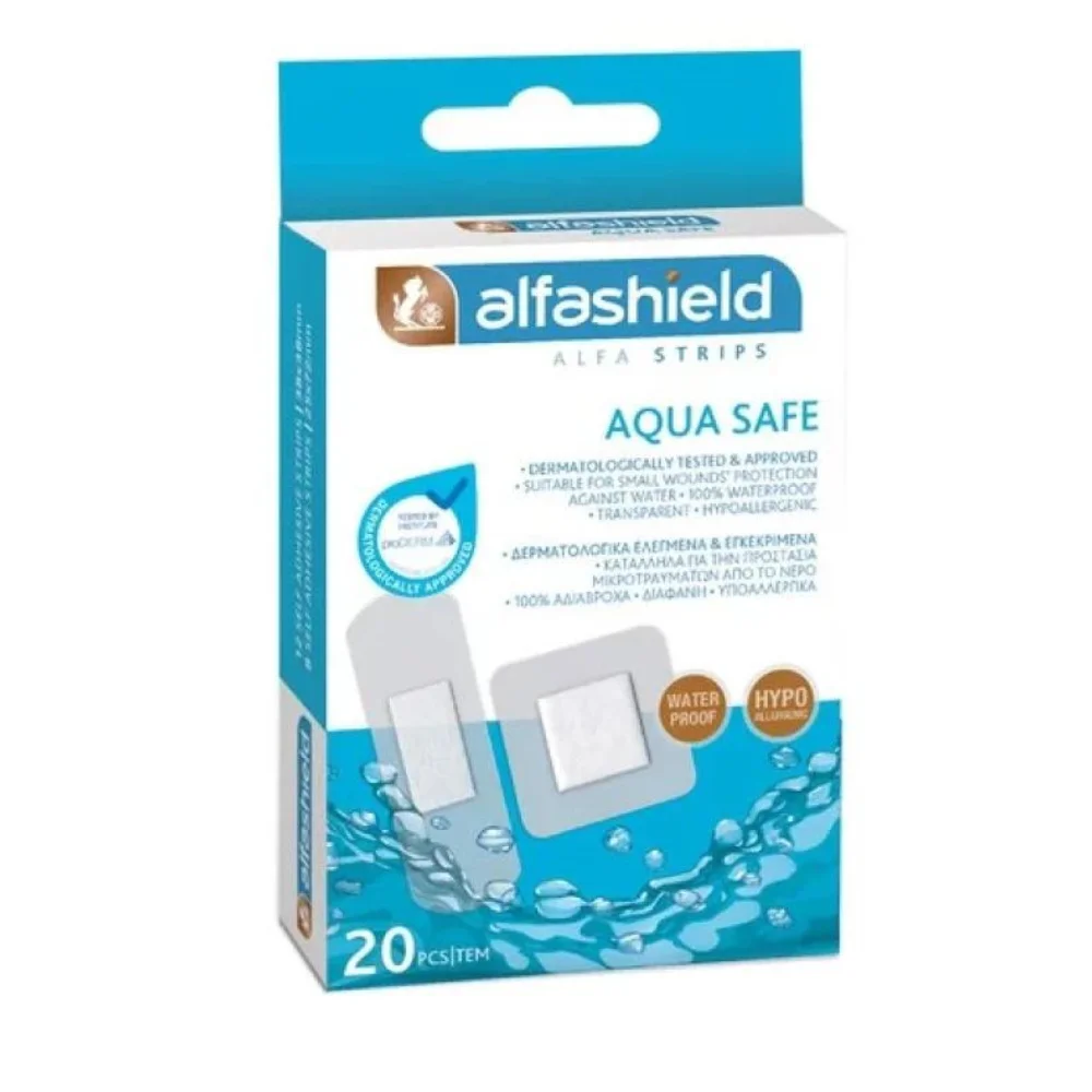 Alfashield Aqua Safe Αυτοκόλλητα Επιθέματα Μικροτραυμάτων 2 Μεγέθη 20 Τεμάχια