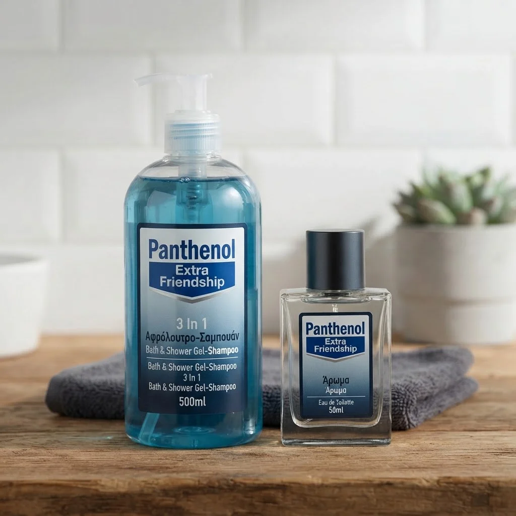 Panthenol Extra Friendship Men 3 In 1 Αφρόλουτρο-Σαμπουάν 500ml & Άρωμα 50ml.