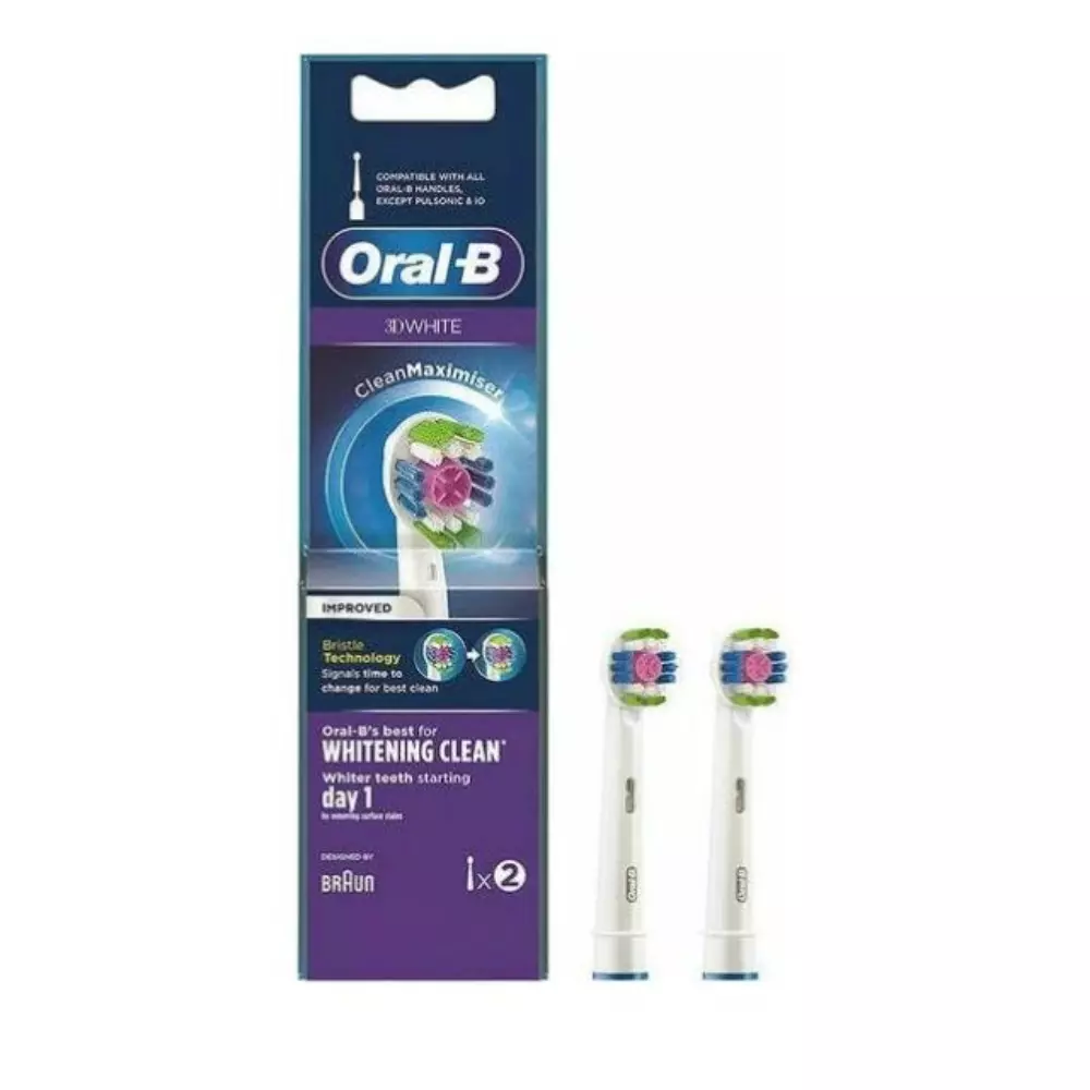 Oral-B 3D White Ανταλλακτικές Κεφαλές Για Ηλεκτρικές Οδοντόβουρτσες 2τεμ