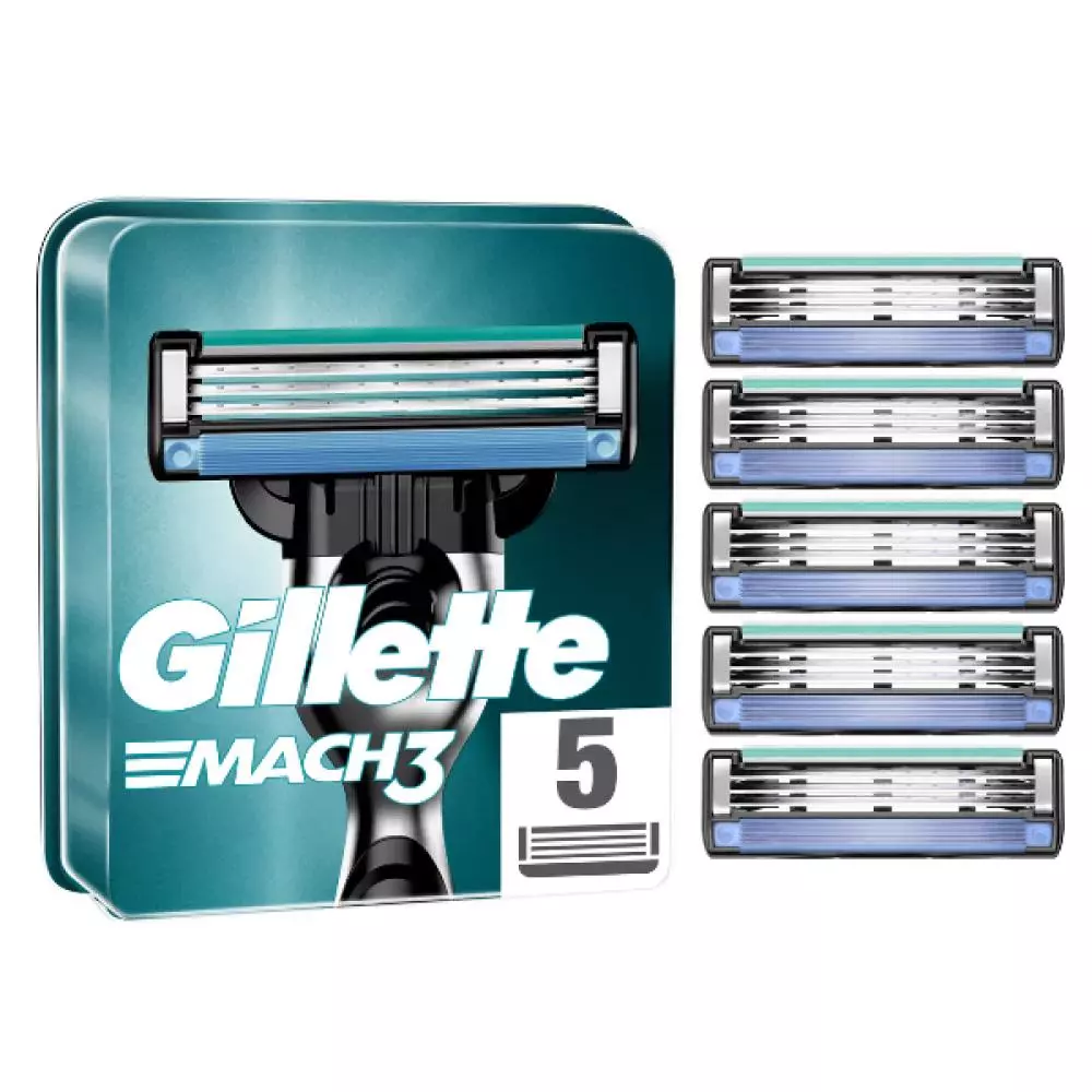 Gillette Mach3 Ανταλλακτικές Κεφαλές Ξυριστικής Μηχανής 5τεμ