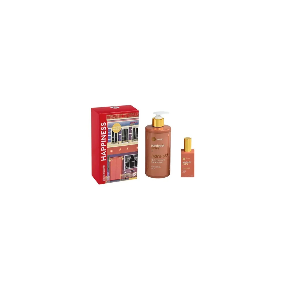 Panthenol Extra Happiness Bare Skin 3 In 1 Αφρόλουτρο-Σαμπουάν 500ml & Bare Skin Γυναικείο Άρωμα 50ml.