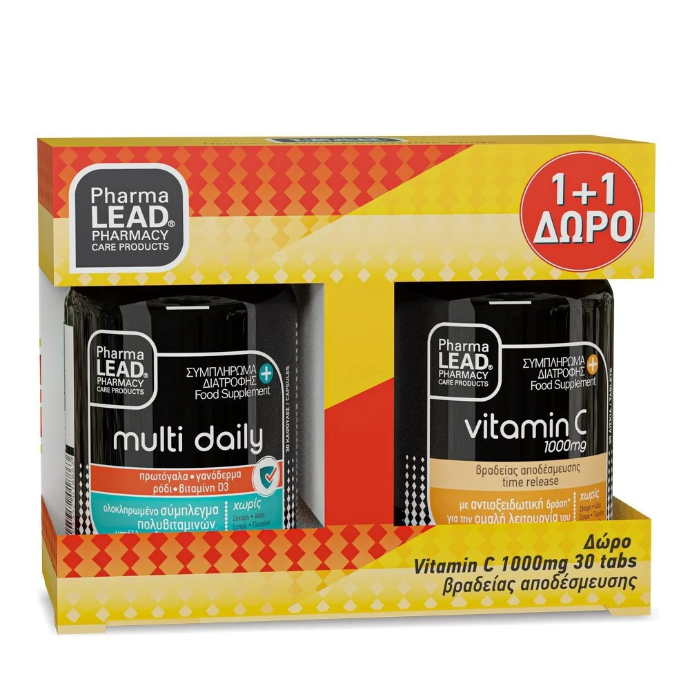 PharmaLead Multi Daily Βιταμίνες για Ενέργεια & Βιταμίνη C 1000mg για το Ανοσοποιητικό 30caps+30tabs