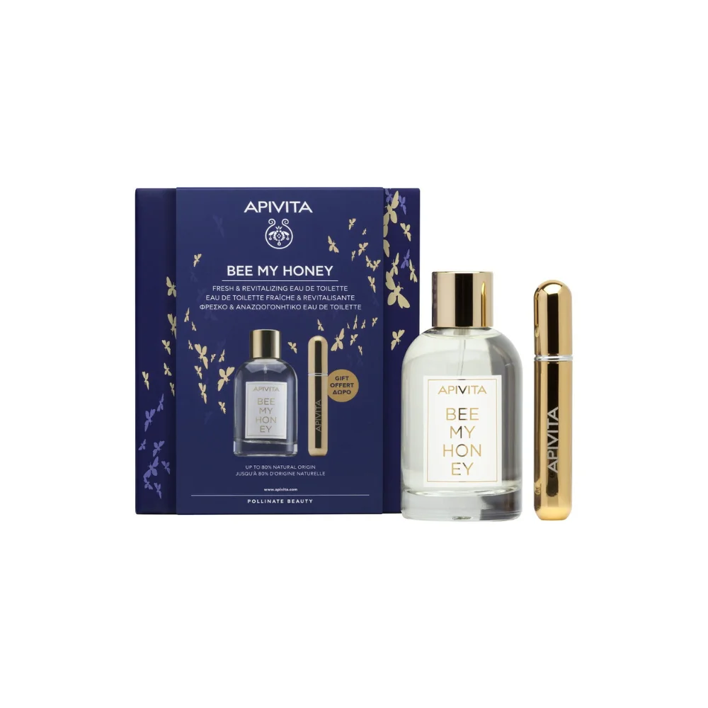Apivita Promo Pack Bee My Honey Eau De Toilette 100ml & Επαναγεμιζόμενο Σπρέι Αρώματος 8ml.