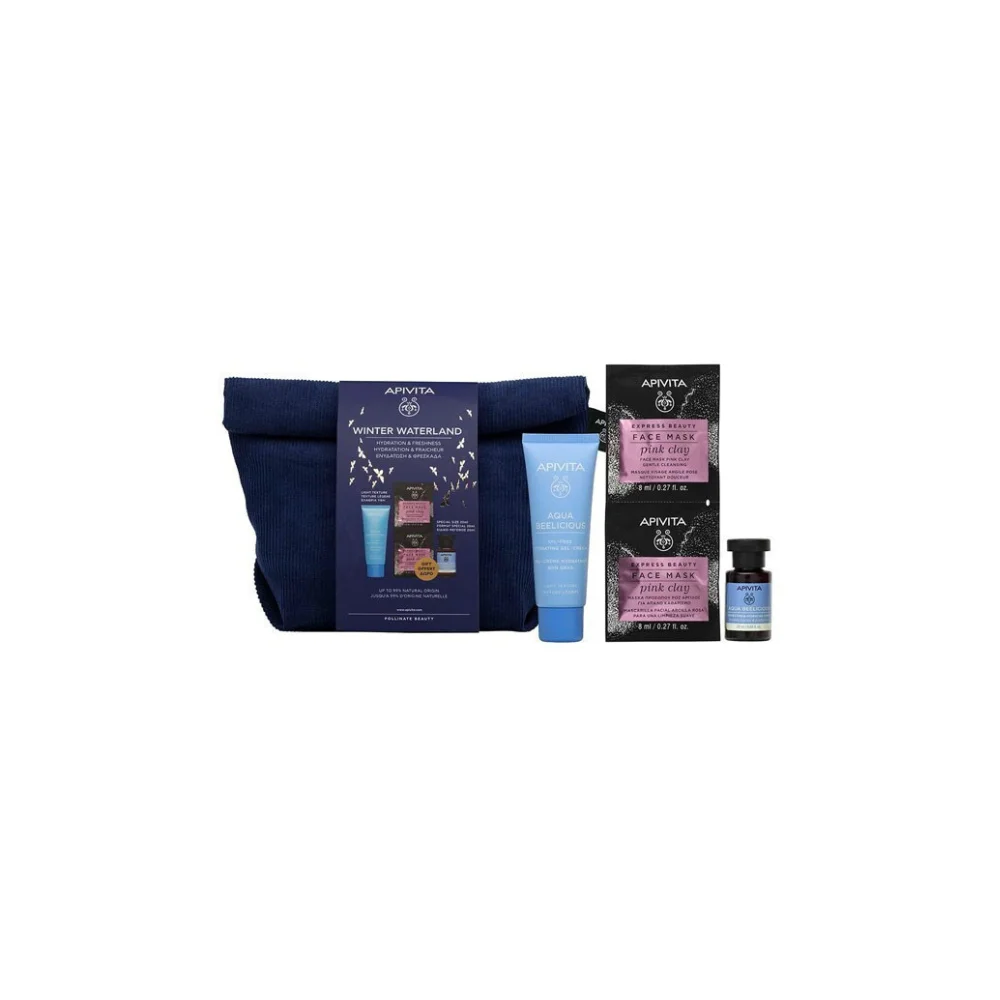 Apivita Promo Winter Waterland με Light Gel-Cream 40ml, Face Mask Pink Clay 2x8ml & Toner 20ml