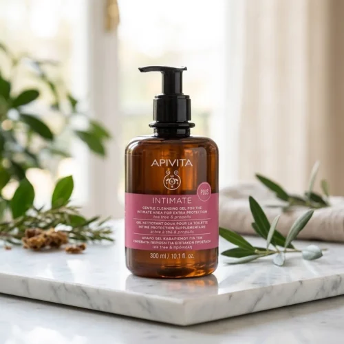 Apivita Intimate Plus Gentle Cleansing Gel &gamma;&iota;&alpha; &tau;&eta;&nu; &Epsilon;&upsilon;&alpha;ί&sigma;&theta;&eta;&tau;&eta; &Pi;&epsilon;&rho;&iota;&omicron;&chi;ή Tea Tree & Propolis 300ml
