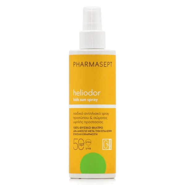 Pharmasept Heliodor Kids Face & Body Sun Spray SPF50, Παιδικό Αντηλιακό Για Πρόσωπο & Σώμα 165gr.
