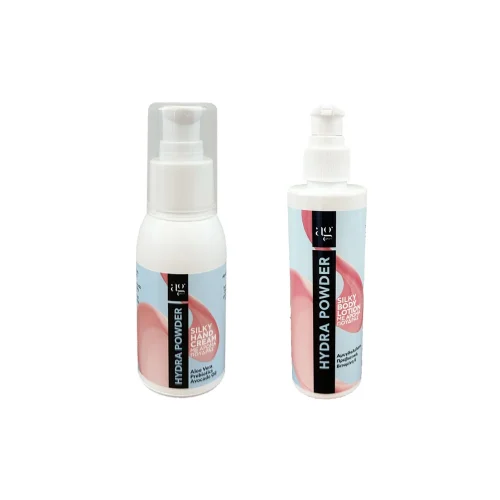 AG PHARM Promo Hydra Powder &mu;&epsilon; Silky Body Lotion 200ml & Silky Hand Cream 50ml