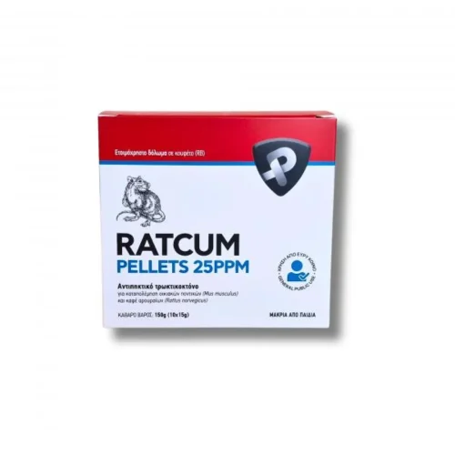 Ratcum &Pi;&omicron;&nu;&tau;&iota;&kappa;&omicron;&phi;ά&rho;&mu;&alpha;&kappa;&omicron; 25PPM &sigma;&epsilon; &Mu;&omicron;&rho;&phi;ή Pellets 150g