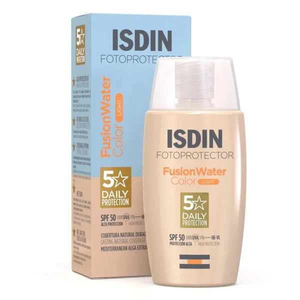 Isdin Fotoprotector Fusion Water Colour Light Αντηλιακό Προσώπου SPF50+ με Χρώμα Light 50ml