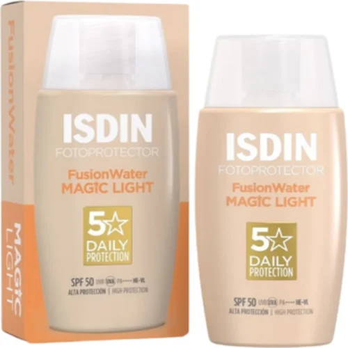 Isdin fotoprotector fusion water magic light &mu;&epsilon; &chi;&rho;ώ&mu;&alpha; spf50, 50ml