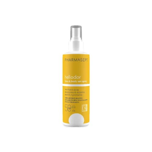 Pharmasept Heliodor Face & Body Sun Spray SPF50, &Alpha;&nu;&tau;&eta;&lambda;&iota;&alpha;&kappa;ό &Gamma;&iota;&alpha; &Pi;&rho;ό&sigma;&omega;&pi;&omicron; & &Sigma;ώ&mu;&alpha; 165gr.