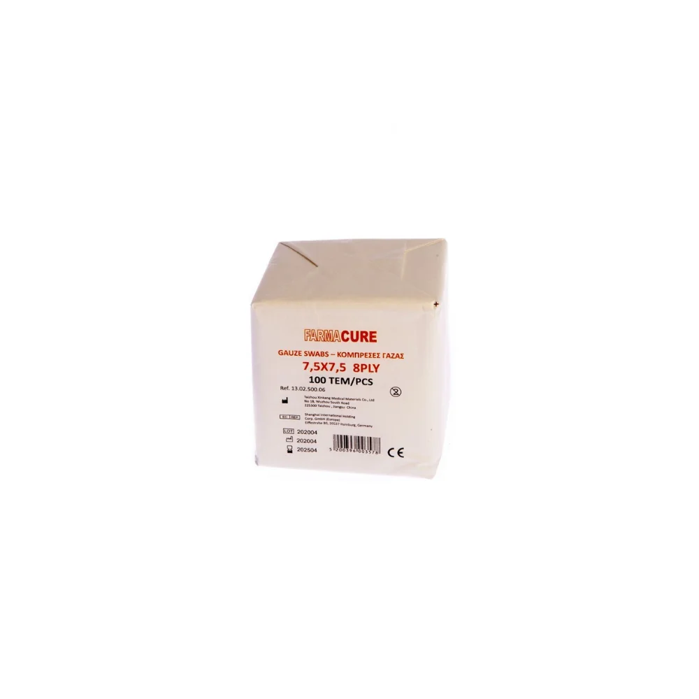 Farmacure Μη Αποστειρωμένες Γάζες 7.5x7.5cm 100τμχ