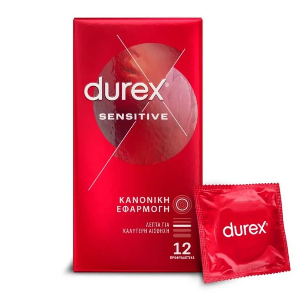 Durex Sensitive Λεπτά Προφυλακτικά με Κανονική Εφαρμογή 12τεμ