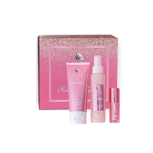 Aloe Colors x Emmanouela Cosmetics Ready to Glow Set &mu;&epsilon; Golden Body Bronzer Cream &Kappa;&rho;έ&mu;&alpha; &Sigma;ώ&mu;&alpha;&tau;&omicron;&sigmaf;, 100ml & Secret Glow & Glitter Spray &Lambda;ά&mu;&psi;&eta;&sigmaf;, 100ml & Lip Oil Έ&lambda;&alpha;&iota;&omicron; &Chi;&epsilon;&iota;&lambda;&iota;ώ&nu;, 10ml